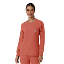 Women's Crew Neck Long Sleeve Scrub Top. Live Chat for Bulk Discounts