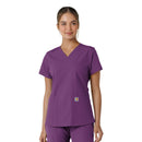 Women's V-Neck Knit Panel Scrub Top. Live Chat for Bulk Discounts
