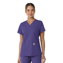 Women's V-Neck Knit Panel Scrub Top. Live Chat for Bulk Discounts