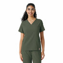 Women's Knit Panel Scrub Top. Live Chat for Bulk Discounts