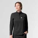 Knit Women's Long Sleeve Quarter Zip Scrub Top. Live Chat for Bulk Discounts