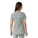 Women's Notch Neck Tunic Knit Panel Scrub Top. Live Chat for Bulk Discounts