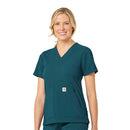 Women's 4-Pocket V-Neck Scrub Top. Live Chat for Bulk Discounts