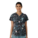 Women's V-Neck Print Scrub Top. Live Chat for Bulk Discounts