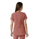 Women's Notch Neck Tunic Knit Panel Scrub Top. Live Chat for Bulk Discounts