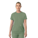 Knit Women's Crew Neck Scrub Top. Live Chat for Bulk Discounts