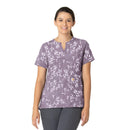 Women's Notch Neck Print Scrub Top. Live Chat for Bulk Discounts