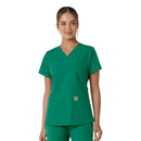 Women's V-Neck Knit Panel Scrub Top. Live Chat for Bulk Discounts