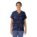 Women's Oversized V-Neck Print Scrub Top. Live Chat for Bulk Discounts