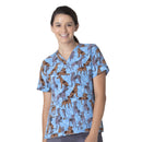 Women's V-Neck Print Scrub Top. Live Chat for Bulk Discounts
