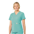 Women's 4-Pocket V-Neck Scrub Top. Live Chat for Bulk Discounts