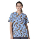 Unisex V-Neck 6-Pocket Print Scrub Top. Live Chat for Bulk Discounts