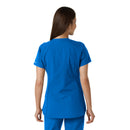 Women's Notch Neck Tunic Knit Panel Scrub Top. Live Chat for Bulk Discounts