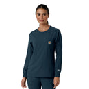 Women's Crew Neck Long Sleeve Scrub Top. Live Chat for Bulk Discounts