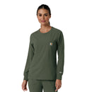 Women's Crew Neck Long Sleeve Scrub Top. Live Chat for Bulk Discounts