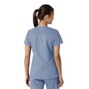 Women's V-Neck Knit Panel Scrub Top. Live Chat for Bulk Discounts