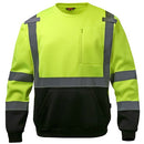 GSS Safety [7031] Class 3 Hi Vis Crewneck Sweatshirt with Black Bottom - Lime. Live Chat for Bulk Discounts.