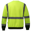 GSS Safety [7031] Class 3 Hi Vis Crewneck Sweatshirt with Black Bottom - Lime. Live Chat for Bulk Discounts.