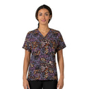 Women's Oversized V-Neck Print Scrub Top. Live Chat for Bulk Discounts
