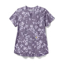 Women's Notch Neck Print Scrub Top. Live Chat for Bulk Discounts