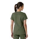 Women's V-Neck Knit Panel Scrub Top. Live Chat for Bulk Discounts