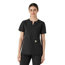 Women's Notch Neck Tunic Scrub Top. Live Chat for Bulk Discounts