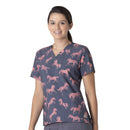 Women's V-Neck Print Scrub Top. Live Chat for Bulk Discounts