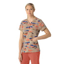 Women's V-Neck Print Scrub Top. Live Chat for Bulk Discounts