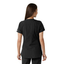 Women's Notch Neck Tunic Knit Panel Scrub Top. Live Chat for Bulk Discounts