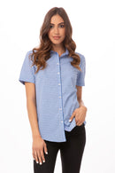 Chef Works Modern Gingham Short Sleeve Dress Shirt SHC02W. Live Chat for Bulk Discounts