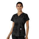 Women's V-Neck Print Scrub Top. Live Chat for Bulk Discounts