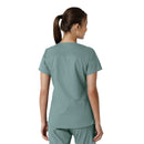 Women's V-Neck Knit Panel Scrub Top. Live Chat for Bulk Discounts
