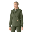 Women's Full Zip Waffle Hoodie. Live Chat for Bulk Discounts