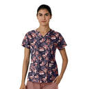 Women's V-Neck Print Scrub Top. Live Chat for Bulk Discounts