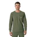 Men's Crew Neck Long Sleeve Scrub Top. Live Chat for Bulk Discounts