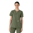 Women's Notch Neck Tunic Scrub Top. Live Chat for Bulk Discounts