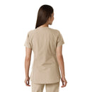 Women's Notch Neck Tunic Knit Panel Scrub Top. Live Chat for Bulk Discounts