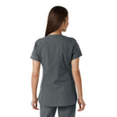 Women's Notch Neck Tunic Knit Panel Scrub Top. Live Chat for Bulk Discounts