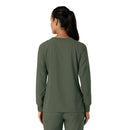 Women's Crew Neck Long Sleeve Scrub Top. Live Chat for Bulk Discounts