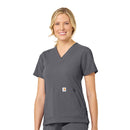 Women's 4-Pocket V-Neck Scrub Top. Live Chat for Bulk Discounts