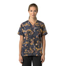 Women's Oversized V-Neck Print Scrub Top. Live Chat for Bulk Discounts