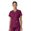 Women's V-Neck Knit Panel Scrub Top. Live Chat for Bulk Discounts