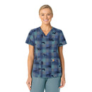 Women's V-Neck Print Scrub Top. Live Chat for Bulk Discounts