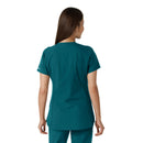 Women's Notch Neck Tunic Knit Panel Scrub Top. Live Chat for Bulk Discounts