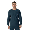 Men's Crew Neck Long Sleeve Scrub Top. Live Chat for Bulk Discounts