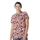 Women's Henley Print Scrub Top. Live Chat for Bulk Discounts
