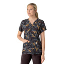 Women's V-Neck Print Scrub Top. Live Chat for Bulk Discounts