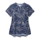 Women's Notch Neck Print Scrub Top. Live Chat for Bulk Discounts
