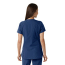 Women's Notch Neck Tunic Knit Panel Scrub Top. Live Chat for Bulk Discounts