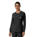 Women's Crew Neck Long Sleeve Scrub Top. Live Chat for Bulk Discounts